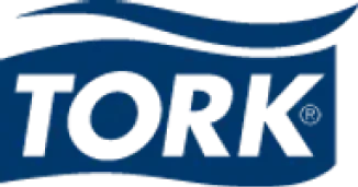 Tork logo in blue and black